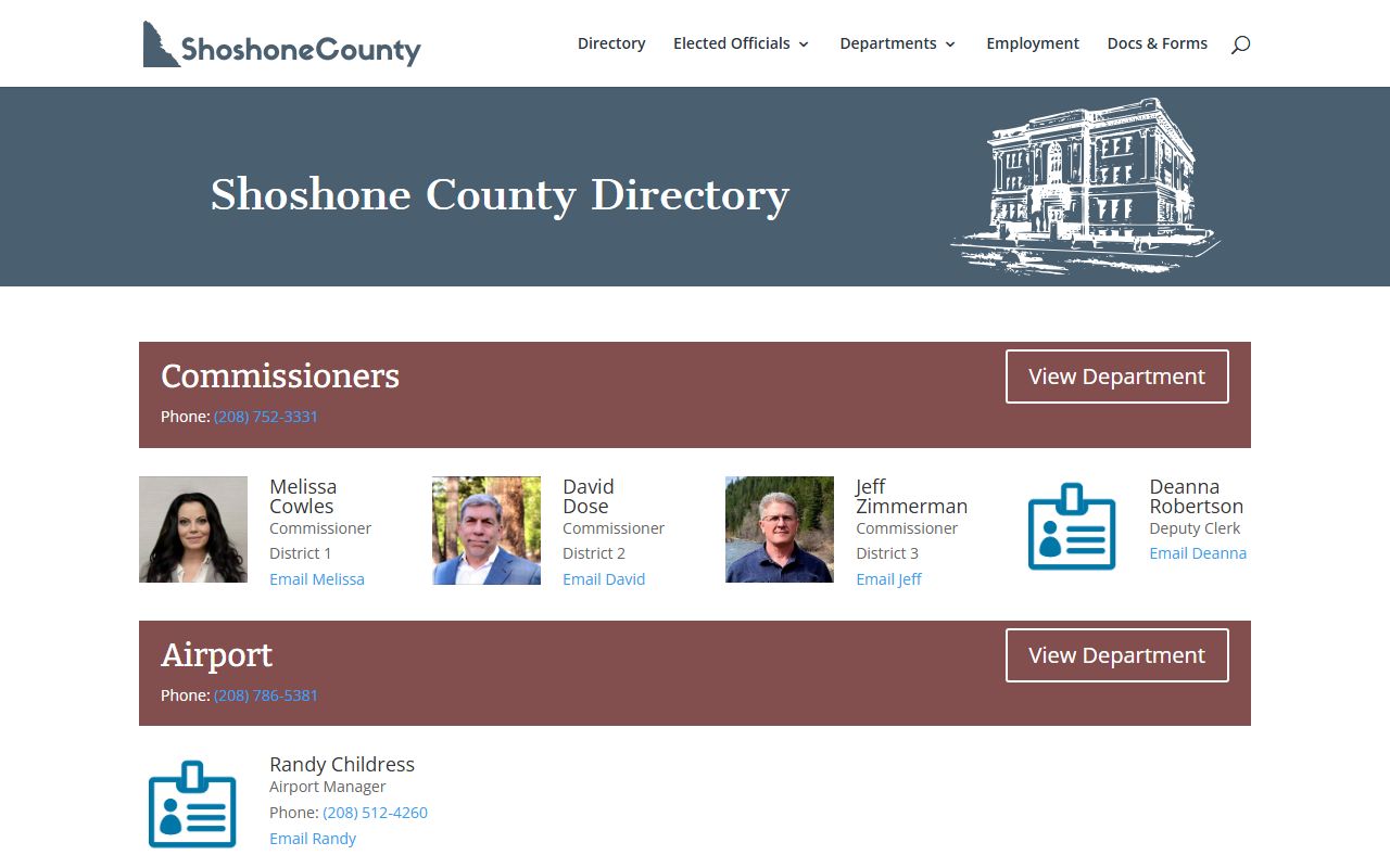Shoshone County court records county directory