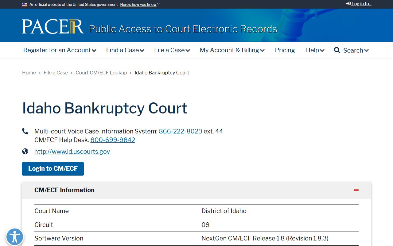 Shoshone County warrant records and PACER Idaho Bankruptcy Court page